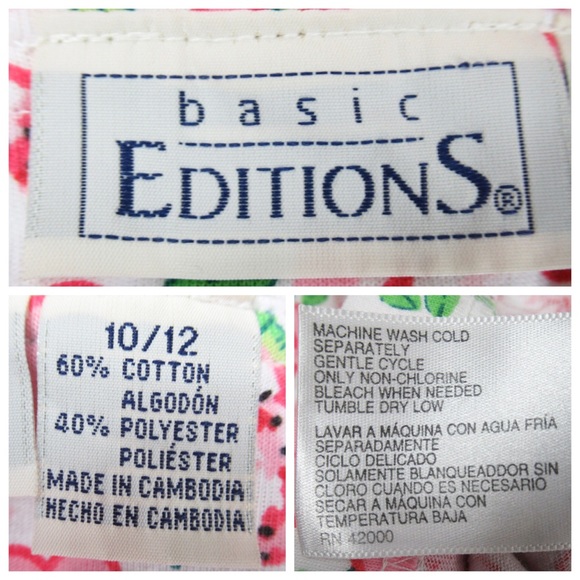 Basic Editions Floral & Watermelon Romper 10/12 - Picture 12 of 12